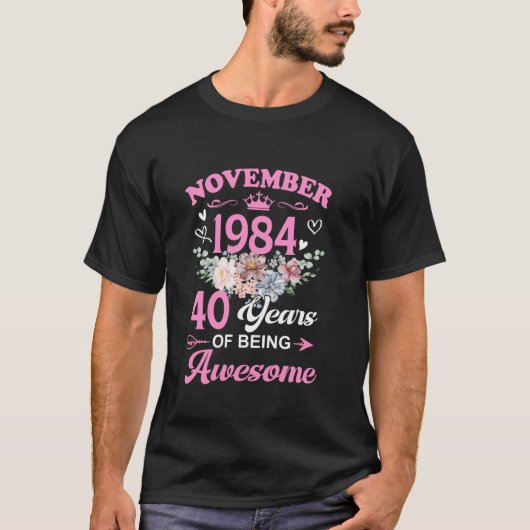 November 1984 40 jaar Geweldige geboren T-shirt (Voorkant)