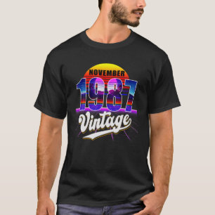 November 1987 Retro 34th Birthday Vaporwave 30'S T-shirt