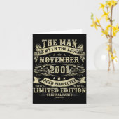 November 2001 24th Birthday For Men 24 Year Old Bd Kaart (Gele Bloem)