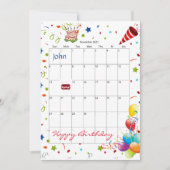 November 2022 Kalender Gelukkige Verjaardag Uitnod Kaart (Voorkant)