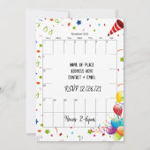 November 2022 Kalender Gelukkige Verjaardag Uitnod Kaart (Achterkant)