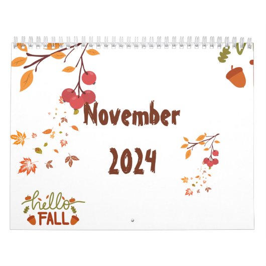November 2024 1 maand Herfst Kalender (Hoes)