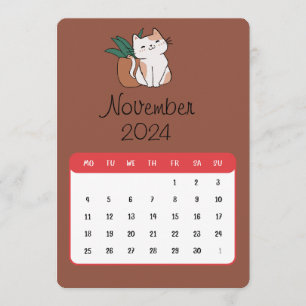 November 2024 Stand Alone Kat en Plant Kalender Menu
