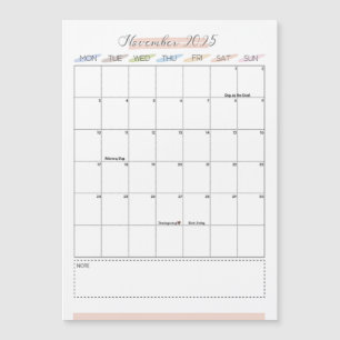 November 2025 Magnetische kalender