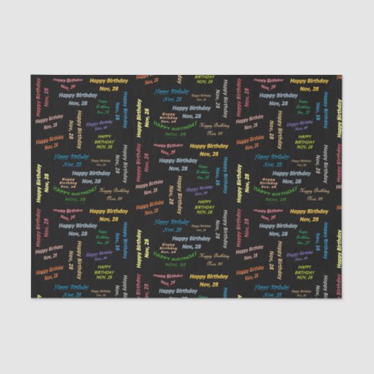 November, 28-jarig weefselboek tissuepapier (Voorkant)