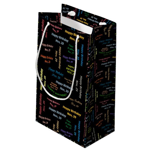November, 29 november Gift Bag Klein Cadeauzakje (Achterkant Gekanteld)