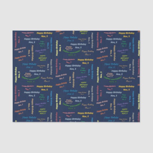 November, 5 het Weefseldocument van de Dag van de  Tissuepapier (Voorkant)