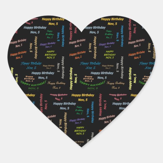 November, 5 Verjaardag Sticker (Voorkant)