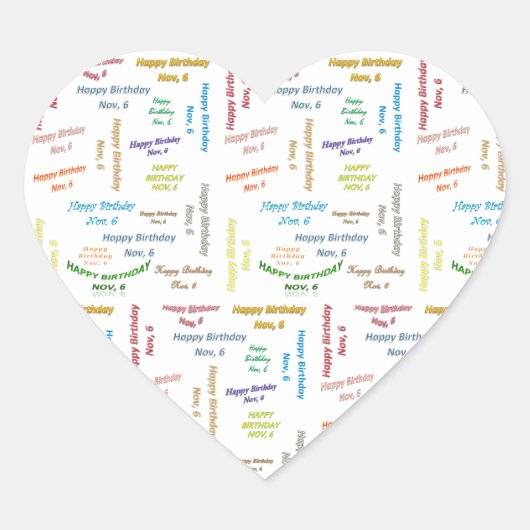 November, 6 Sticker (Voorkant)