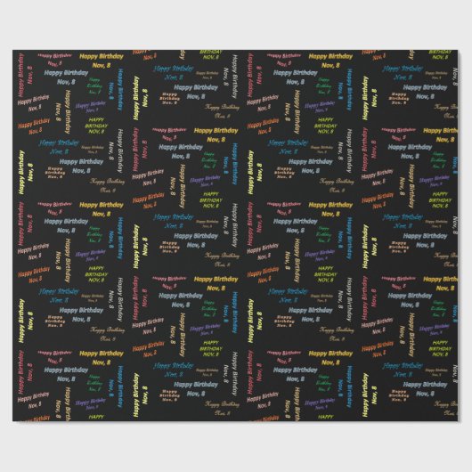 November, 8-jarige cadeaubonnen cadeaupapier (Vlak)