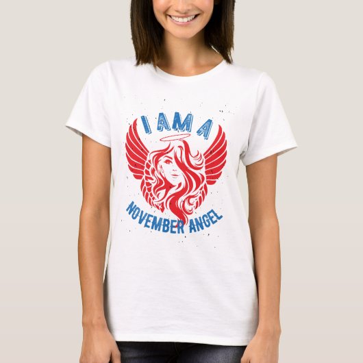 November Angel Birthday present T-shirt (Voorkant)