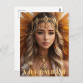 *~* NOVEMBER AP53 Hoofddeksel Topaas Geboortesteen Briefkaart (Voorkant / Achterkant)