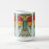 November Art Nouveau stijl met mums, geel topaz Koffiemok (Center)