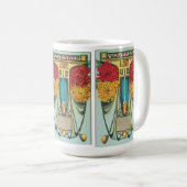 November Art Nouveau stijl met mums, geel topaz Koffiemok (Voorkant rechts)
