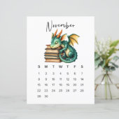 November Baby Dragon Art Print Whimsical Fantasy  (Staand voorkant)