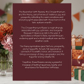 November Birth Flower Birthday Card | Mums & Peony Kaart