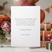 November Birth Flower Birthday Card | Mums & Peony Kaart