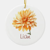 NOVEMBER Birth Flower Yellow Chrysanthemum Flower Keramisch Ornament (Voorkant)