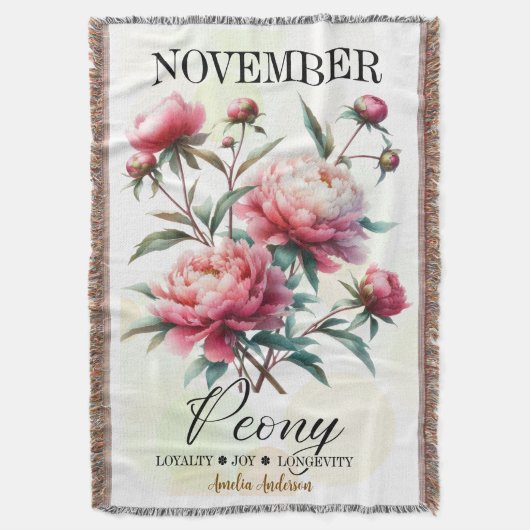 November Birth Month Throw Blanket – Personalized  Deken (Voorkant Verticaal)
