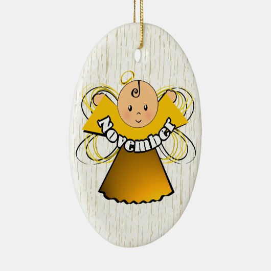 November Birthday Angel Keramisch Ornament (Rechts)