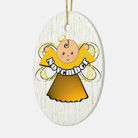 November Birthday Angel Keramisch Ornament (Links)