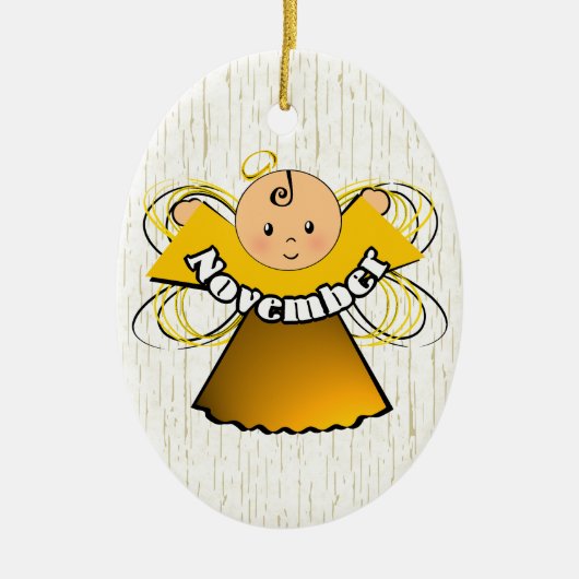 November Birthday Angel Keramisch Ornament (Voorkant)