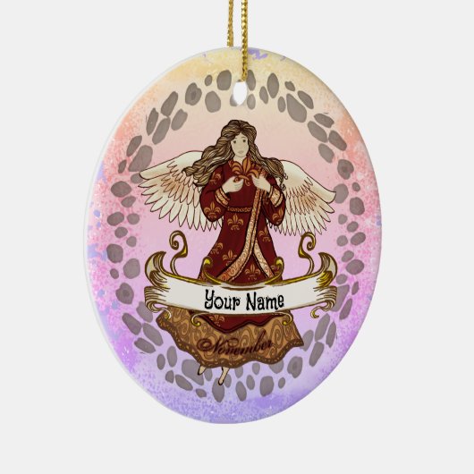 November Birthday Angel verjaardag aangepaste orna Keramisch Ornament (Rechts)