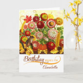 November Birthday Chrysanthemum Garden met naam Kaart (Gele Bloem)
