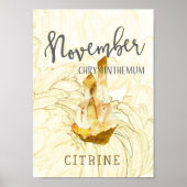 November Birthday Flower and Birthstone Poster (Voorkant)