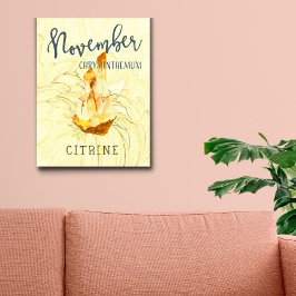 November Birthday Flower and Birthstone Poster