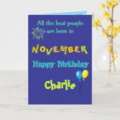 November Birthday Folded Greeting Card Kaart (Gele Bloem)