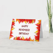 ** NOVEMBER BIRTHDAY WISHES** KAART (Voorkant)