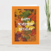 ** NOVEMBER BIRTHDAYS * * LEAVES LEAVES LEAVES! KAART (Voorkant)