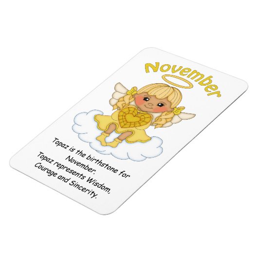 November Birthstone Angel Blonde Premium Magnet Magneet (Linkerzijde)