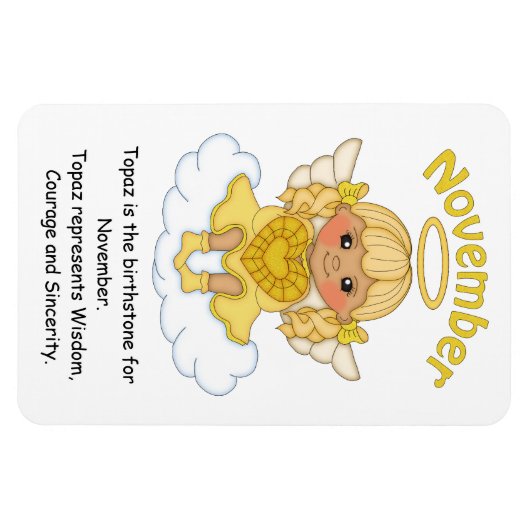 November Birthstone Angel Blonde Premium Magnet Magneet (Horizontaal)