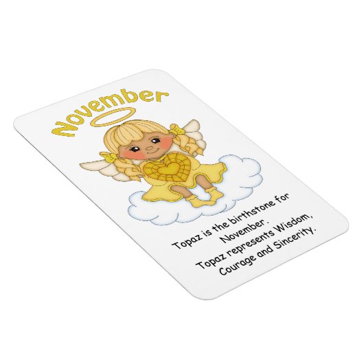 November Birthstone Angel Blonde Premium Magnet Magneet (Rechterzijde)