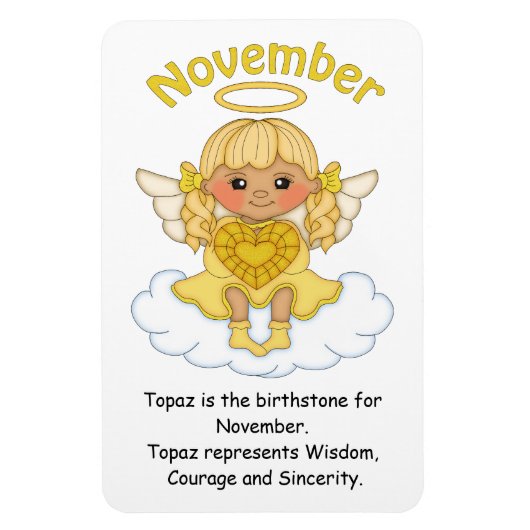 November Birthstone Angel Blonde Premium Magnet Magneet (Verticaal)
