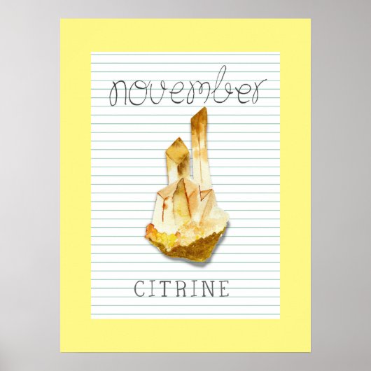 November Birthstone Citrine 18x24 Artwork Poster (Voorkant)