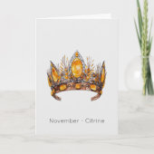 November Birthstone Citrine Crown Verjaardag Kaart (Voorkant)