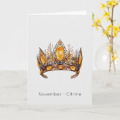 November Birthstone Citrine Crown Verjaardag Kaart (Gele Bloem)
