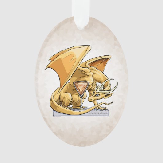 November Birthstone Dragon: Topaz Ornament (voorkant)