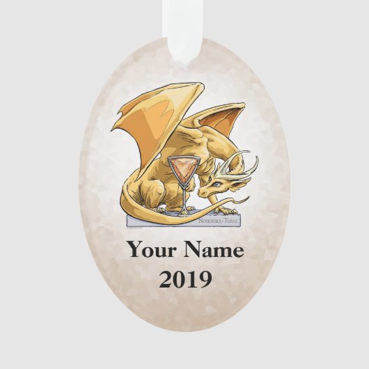 November Birthstone Dragon - Topaz Ornament (voorkant)