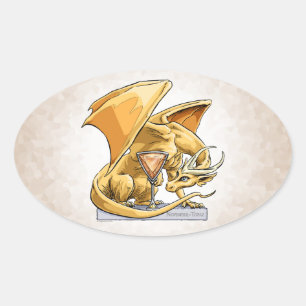 November Birthstone Dragon: Topaz Ovale Sticker