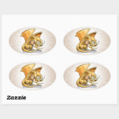 November Birthstone Dragon: Topaz Ovale Sticker (Vel)