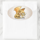 November Birthstone Dragon: Topaz Ovale Sticker (Tas)