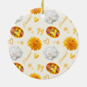 November Birthstone & Flower Custom Birthday Keramisch Ornament (Achterkant)