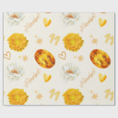 November Birthstone & Flower | Watercolor Cadeaupapier (Vlak)