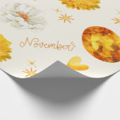 November Birthstone & Flower | Watercolor Cadeaupapier (Hoek)