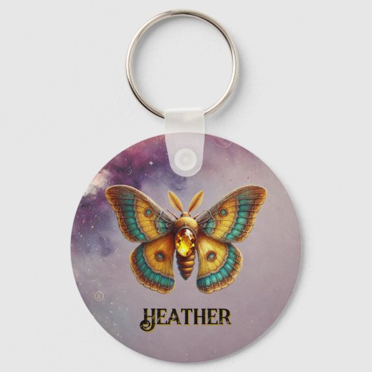 November Birthstone Sleutelhanger - Citrine Moth D (Voorkant)