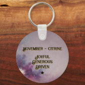 November Birthstone Sleutelhanger - Citrine Moth D (Achterkant)